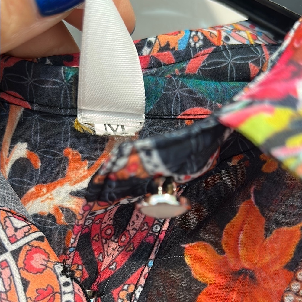 Floral Paisley Mini Dress - Black & Pink - Picture 5 of 7